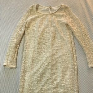 Stevie Hender cream knit knee-length long sleeve dress Size M